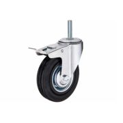 Колесо поворотное SCtB 63 160 мм резина с болтом и тормозом